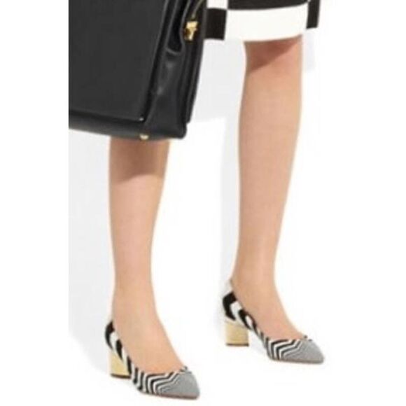 Nicholas Kirkwood Block-Heel Pumps in Zigzag Print Sz. 36 (US 6) - Picture 2 of 13